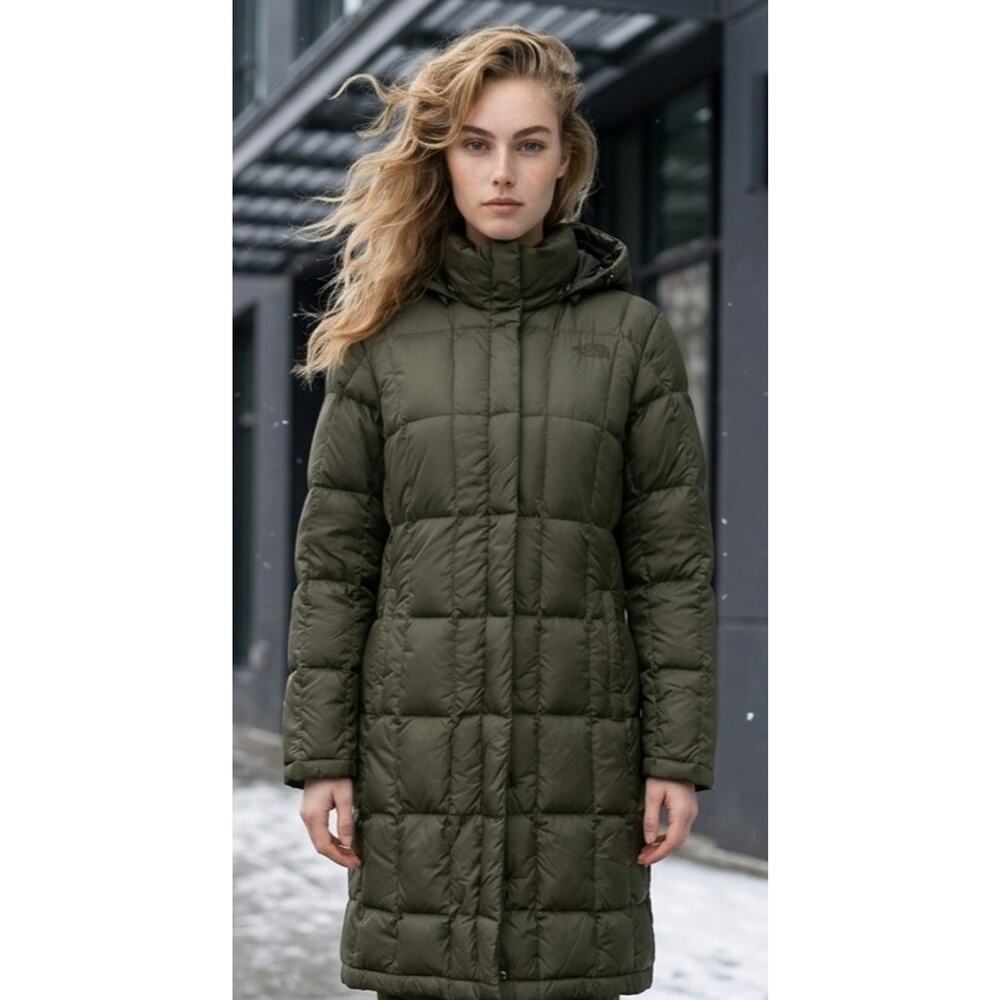The North Face Metropolis Parka 550 Goose Down Long Quilted Green Women’s M
